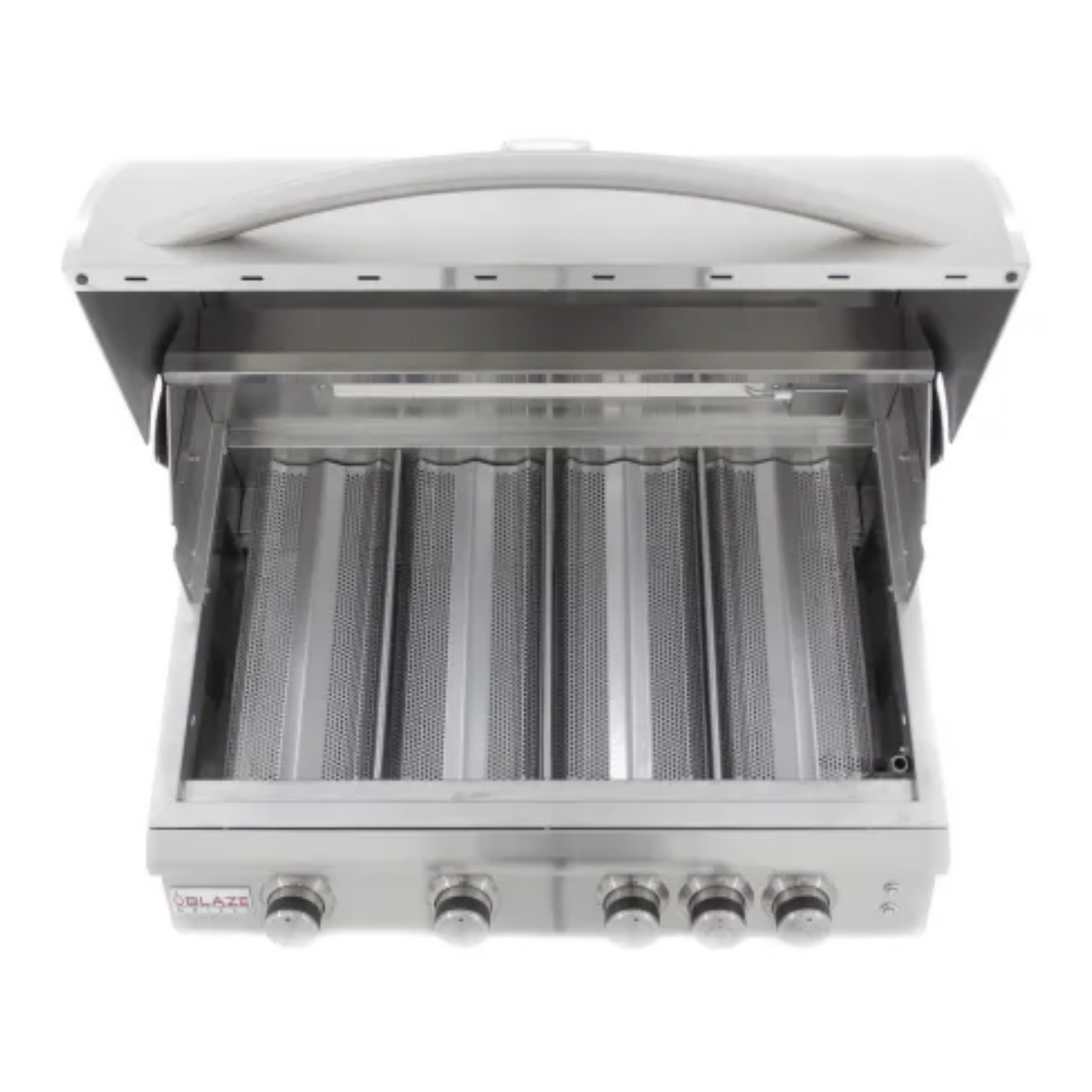 GRILLDEN™ blaze 32 inch 4 burner lte built in gas grill with rear burner and built in lighting system