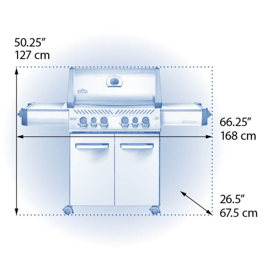 GRILLDEN™ napoleon prestige® 500 rsib black freestanding gas grill w infrared side and rear burners