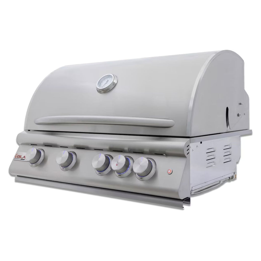 GRILLDEN™ blaze premium lte marine grade 32 inch built in gas grill w lift assist hood rear infrared burner