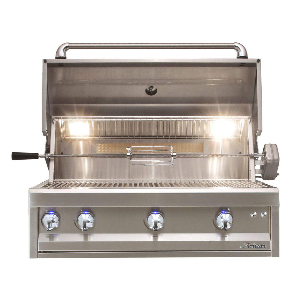 GRILLDEN™ artisan professional 36 inch 3 burner built in gas grill w rotisserie