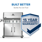 GRILLDEN™ napoleon rogue pro 625 sib freestanding gas grill w infrared side burner