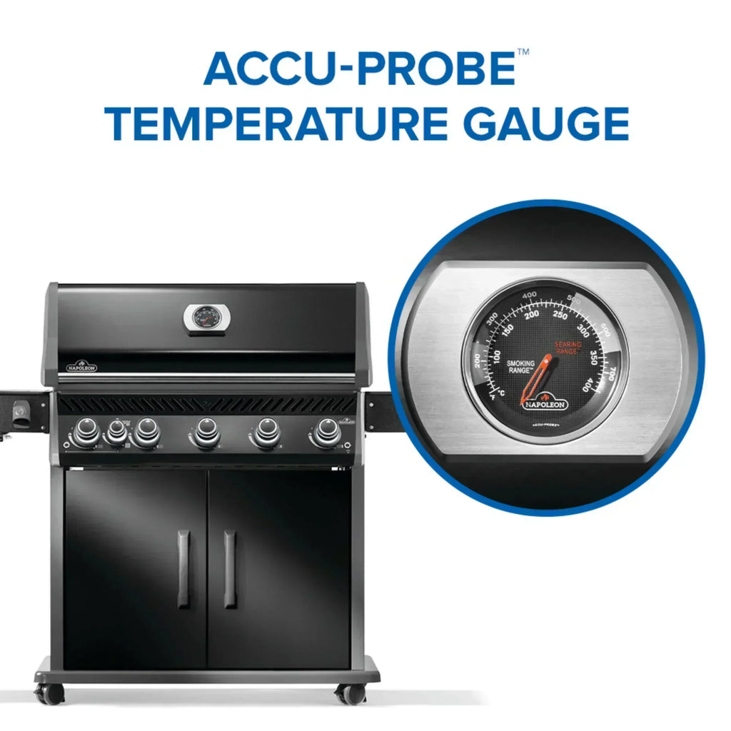 GRILLDEN™ napoleon rogue pro 625 sib black freestanding gas grill w infrared side burner